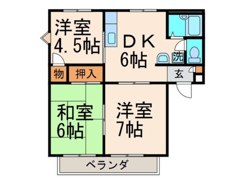 間取図 ハイネス穴生