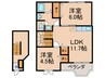 シャルム旗崎 2LDKの間取り