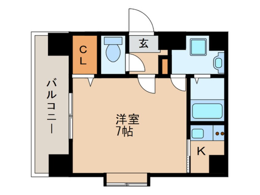 間取図 アクアシティ渡辺通(505)