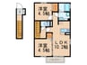 ディアコート信定 2LDKの間取り