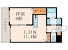 サンシャイン熊本 1LDKの間取り