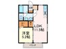 ヴァンソレ－ユＢ棟 1LDKの間取り