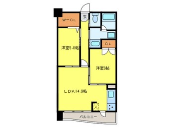 間取図 ｱｸﾛｽ天神ｾﾝﾀ-ﾌﾟﾗｻﾞ(508)