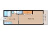 太マンション 1DKの間取り