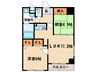 メルクリオけやき通り 2LDKの間取り