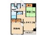 メルクリオけやき通り 2LDKの間取り