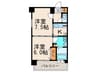エンクレスト福岡(1101) 2Kの間取り