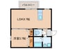 おおくぼの森Ｂ棟 1LDKの間取り