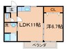 コ－ポ大谷８ 1LDKの間取り