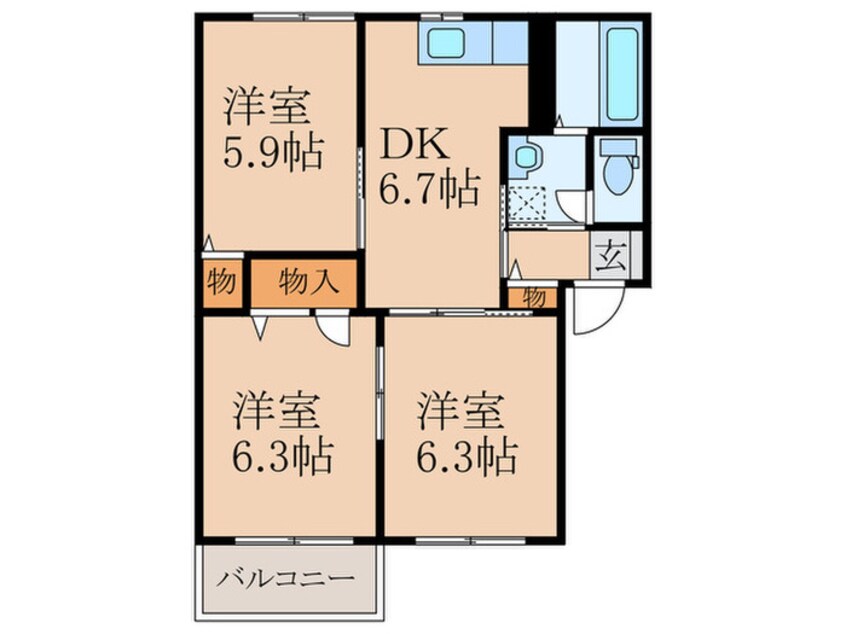 間取図 レジデンスＩＮＮ　Ａ棟