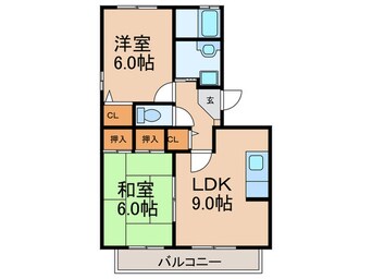 間取図 ハイカム－ル山本Ｂ棟