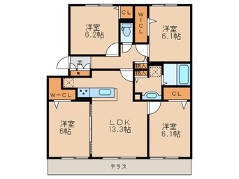 間取図 ジョアセジュール博多南３号館