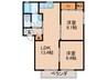 ディアスイ－ストＡ 2LDKの間取り