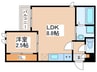 ＲーＳｍａｒｔ二日市西 1LDKの間取り