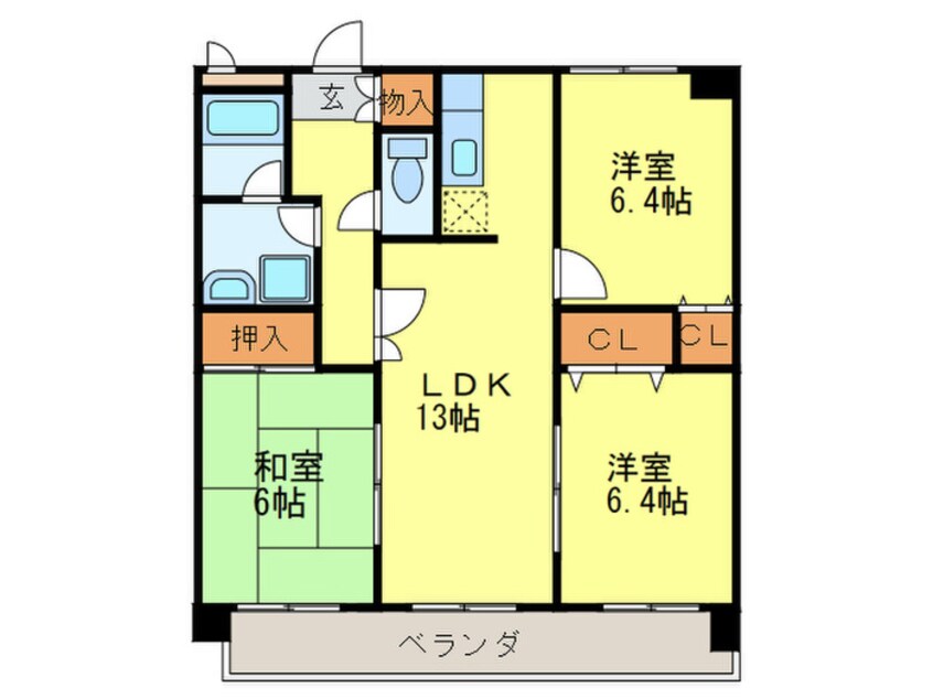 間取図 マンハイム板付