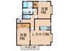 レジデンスカームⅠ 2LDKの間取り