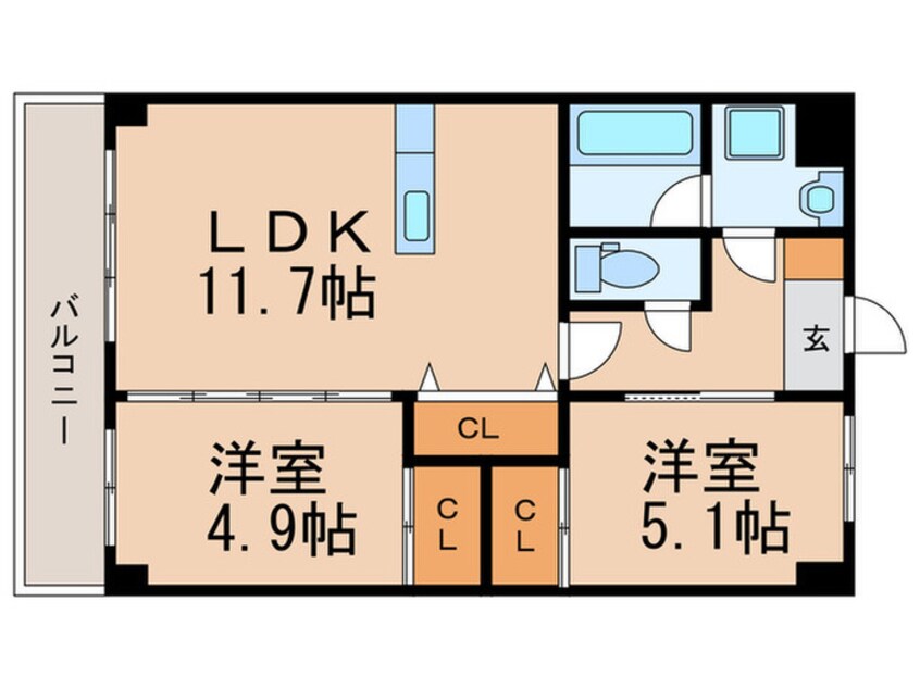 間取図 プランドール一枝