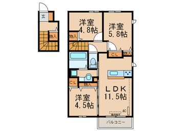 間取図 D-room植木