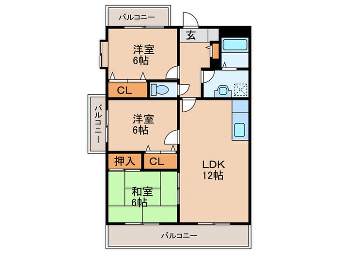 間取り図 シャトレ天拝