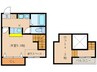 ティ－グル九研 1Kの間取り