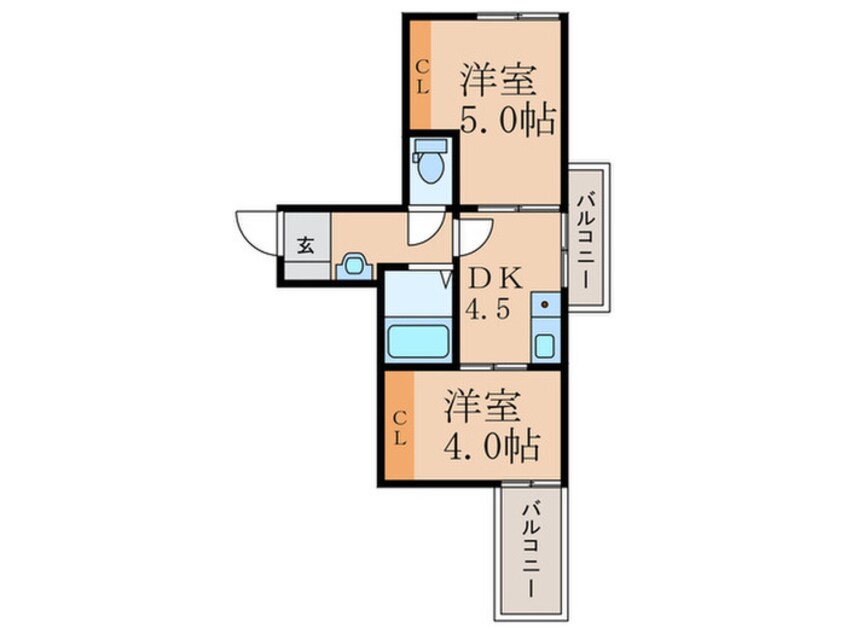 間取図 ル・ヴァンヴェールあべ山