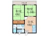 パナハイツ岡村 2DKの間取り