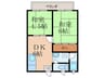 パナハイツ岡村 2DKの間取り