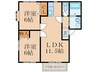 ドミール鳥井B 2LDKの間取り