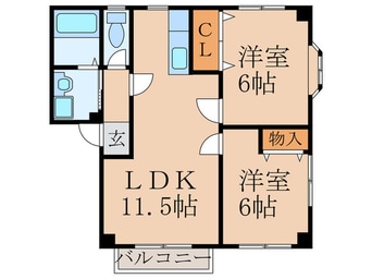 間取図 ドミール鳥井B
