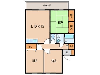 間取図 ニューセジュール緑ヶ丘D