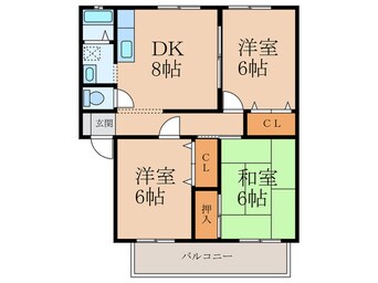 間取図 サンビレッジ葛原Ｂ棟