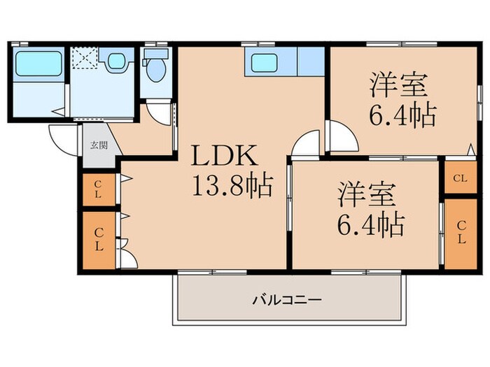 間取り図 グリ－ンビレッジ湯川ⅡＢ棟