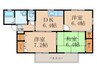 グリ－ンビレッジ湯川ⅡＢ棟 3DKの間取り