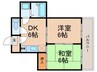 ヴィレッヂ皆好園壱番館 2DKの間取り