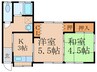 エムロード京町B棟 2Kの間取り