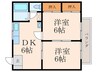 エクセル長尾 2DKの間取り
