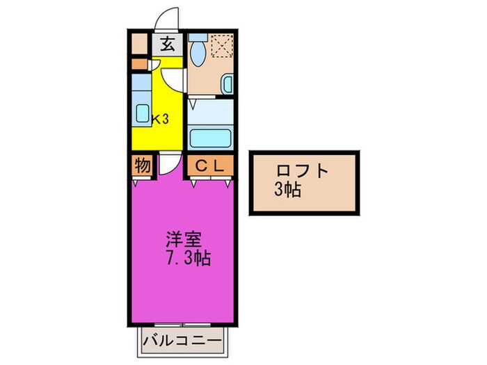 間取り図 ピュアフリ－井尻駅前Ｂ