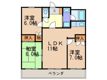 間取図 メモワ－ル香椎南