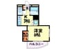 ラルジュ大橋 1Kの間取り