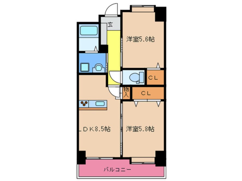 間取図 レシェンテ・ヴィラ福間