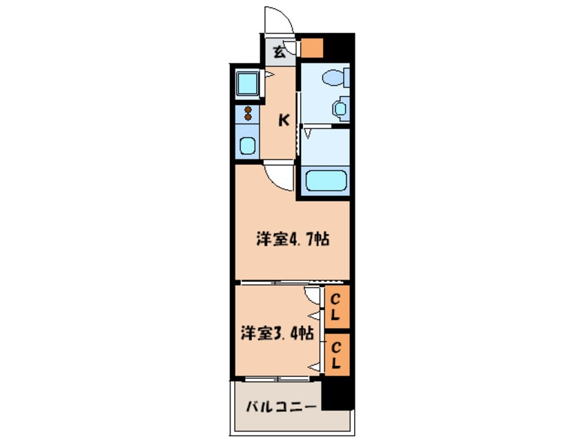 間取図 Ｆ・ＰＡＲＣ西新