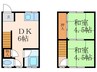 原口アパート 2DKの間取り