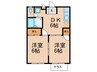 セピアハイツアラキC 2DKの間取り