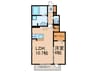 D-room御島崎 1LDKの間取り