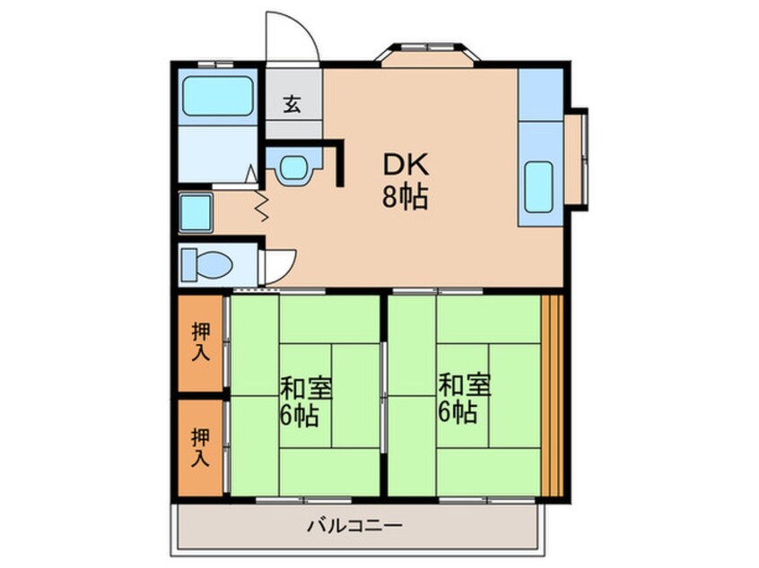 間取図 江頭コーポ