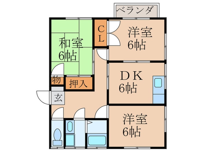 間取り図 オ－ルドビレッジＢ棟