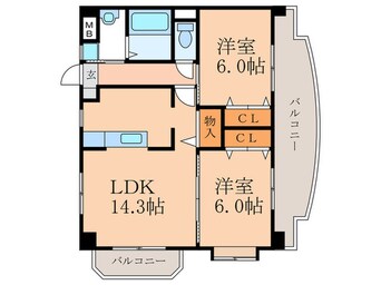 間取図 クレ－ル長尾Ⅱ