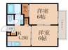 サンライフローゼ 2Kの間取り