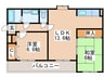 プレアデス小郡 2LDKの間取り