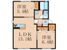 ティエラ 2LDKの間取り